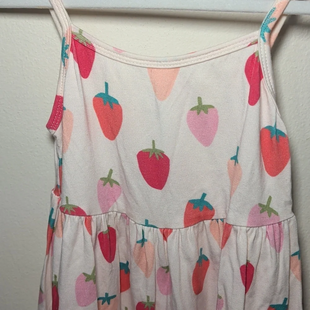 Vivie and Ash Strawberry Sundress Pink Red Green Summer A-line Girls Size 6/7